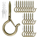 PlusRoc 20 Pack Screw Hooks for Hanging Plants Outdoor Lights(Bronze) - color: Bronze