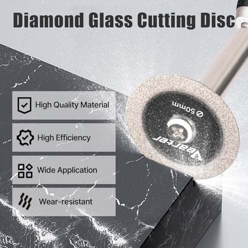 1.97'' Diamond Glass Cutting Disc 5PCS with 1/4" Hex Mandrel