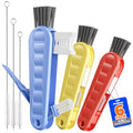 Holikme 6 Pack 4 in 1 Cup Lid Cleaning Brush 3 Straws Bottle Brush,Carrot - color: Blue & Yellow & Red