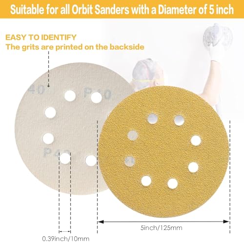 110PCS 5 Inch Sanding Discs Random Orbit Sander Premium Sandpaper - style: Advanced Aluminum Oxide