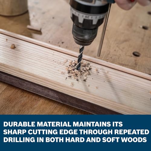 BOSCH BP14602 3/16 in. Brad Point Bit - Precise Starts, Clean Holes, Accurate Wood Drilling, Handheld Drill/Drill Press Compatible - size: 3/16" DIAMETER