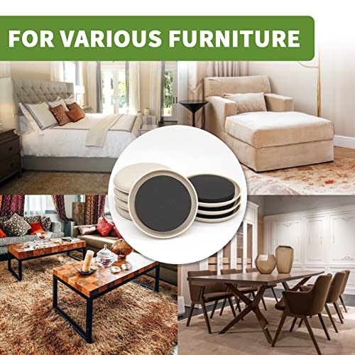 Furniture Sliders for Carpet 8 PCS - 4 3/4" Beige - size: 8 PCS 4 3/4 inch Beige