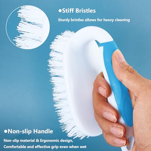 Scrub Brush Set, 4 Pack Deep Cleaning Brush Kit, Blue - color: Blue
