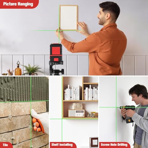 Laser Level with Tripod, 100Ft Green Cross Line Rotary Laser Tool