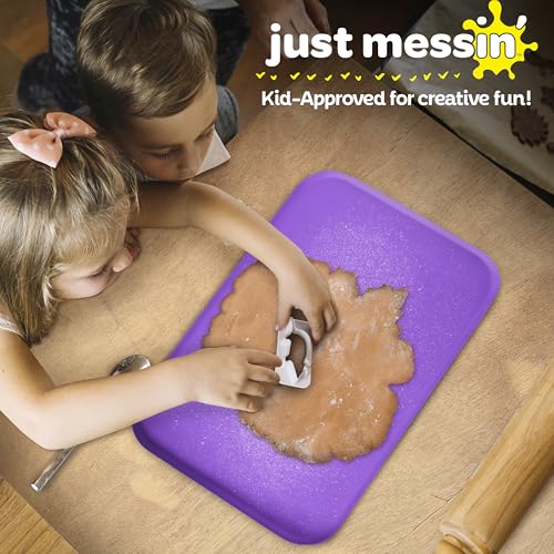 Just Messin’ Silicone Arts and Crafts Mat for Kids, 12"x 18", Purple - color: Purple, size: 12" x 18"