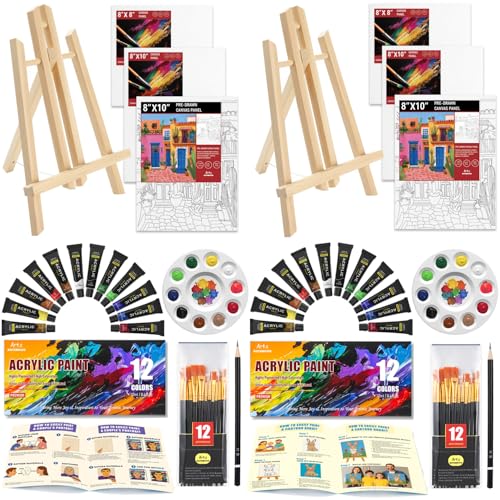2 Pack Paint Set for Couples and Families with Portrait & Cartoon Guides