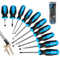 NEIKO 01378A Magnetic Screwdriver Set | 10 Piece | Phillips & Flathead | Heat Treated Chrome Vanadium Steel | Slotted Head Tip with Non-Slip Cushioned Handle Grips | Small Screw Driver Tool Kit - size: Magnetic Set