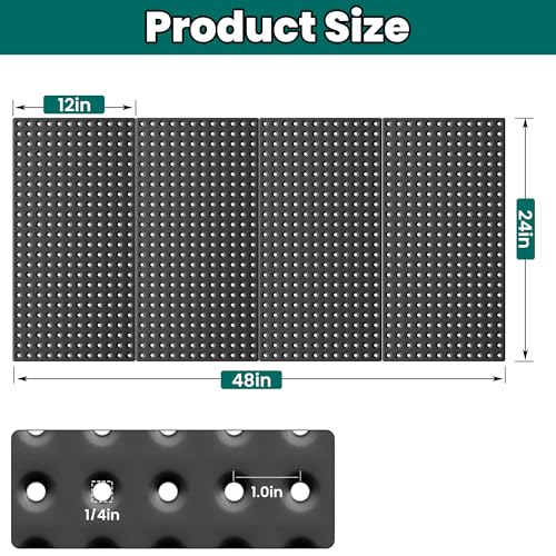 EVERHANGER Metal Pegboard Panels 24" x 12", Heavy Duty Peg Board for Garage - size: 4 Pack 24" x 12"
