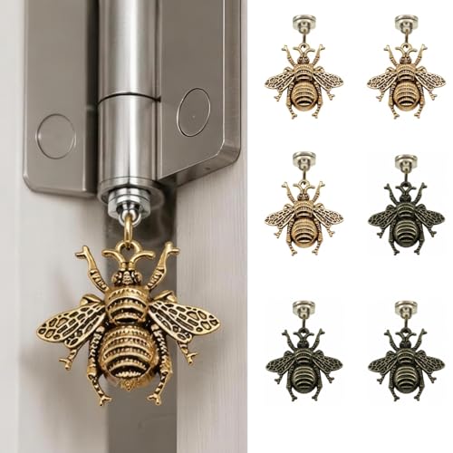 6 Set Brass Hinge Head Home Decoration Bee- Magnetic Door Hinge Toppers Animal Lover Gift for Home Decor
