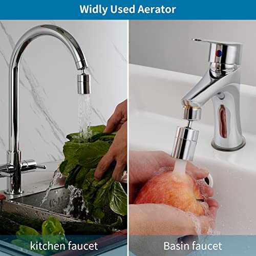 Hibbent NSF/ANSI/CAN 61 & cUPC Certified 2-Flow Aerator, Chrome - color: Chrome, style: Upgraded 360 Degree Faucet Aerator