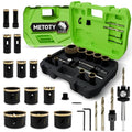Bi-Metal Hole Saw Set 21 Pcs with Quick Change Arbors, 9/16 to 2-1/2 Inch for Wood Metal Plastic and PVC, Complete Professional Set with Case - size: 9/16" to 2-1/2"