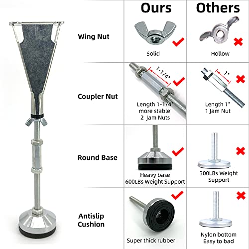 3 Pack Adjustable Height Center Support Leg for Bed Frame - color: 3pcs(7.2-14.8inch)-heavy Duty Metal