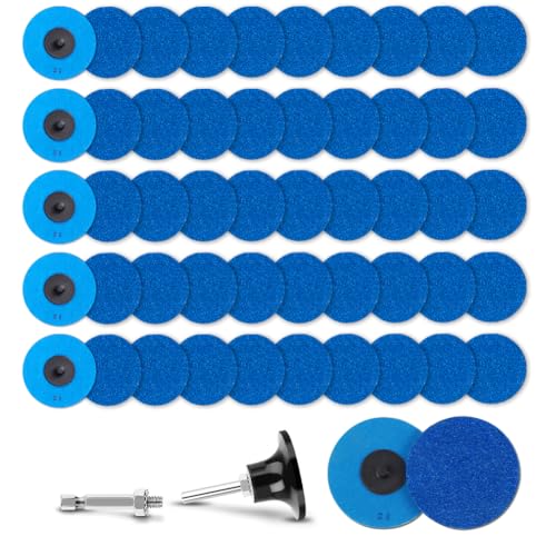 50Pcs 3 inch R-Type Quick Change Zirconia Surface Conditioning Sanding Discs Set 24 Grit with Adapter & Backing Pad - style: 24 Grit