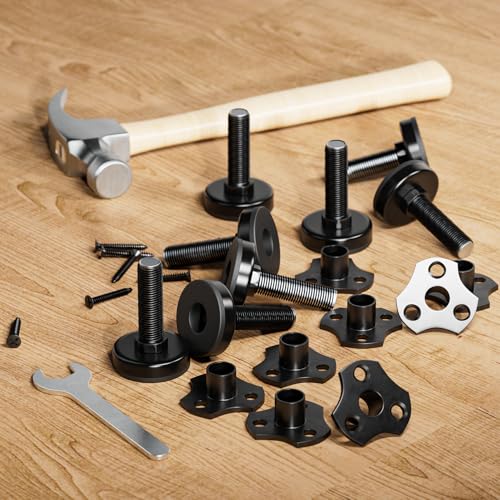 MROCO Furniture Leveling Feet 3/8"-16 UNC with T-Nuts, 8 Pack - size: 3/8"-16 / 8 Pack