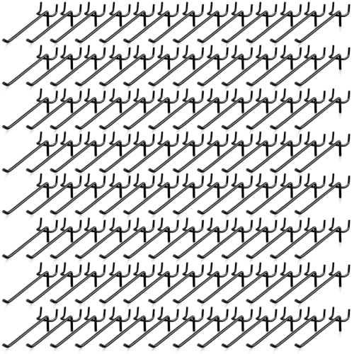 Shimeyao 200 Pcs Peg Board Hooks Stainless Steel Pegs,6 Inch,Black - color: Black, size: 6 Inch
