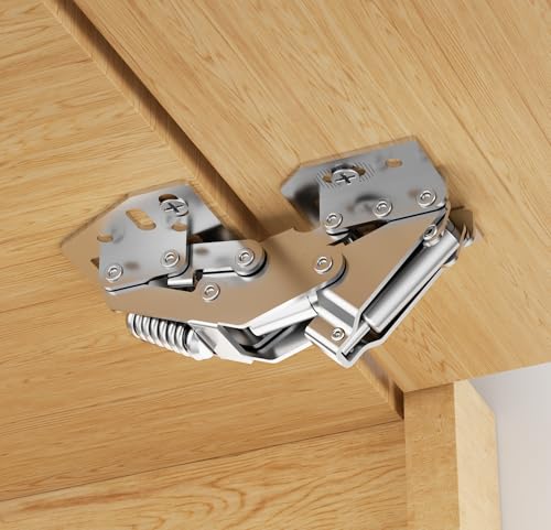 Chibery 4 Pack 90° RV Cabinet Hinges, Heavy Duty Surface Mount Soft Close Accessories, Face Frame & Frameless, Self Closing, No Pre-Drilled Cup Hole for Cabinets, Camper Van, Trailer, Vehicle-Mounted