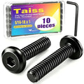 Taiss 10pcs 5/16-18x1 Flat Head Socket Head Screw,Furniture Bolts,Furniture Screws 304 Stainless Steel,1/4 Bolts Black Zinc Plated Fully Threaded,Countersunk Connector Screws with Hex Spanner - size: 10PCS 5/16-18x1"