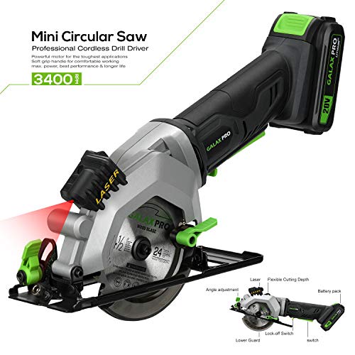 GALAX PRO DC20V 4-1/2" Cordless Mini Circular Saw with 2.0Ah battery - style: Cordless Circular Saw