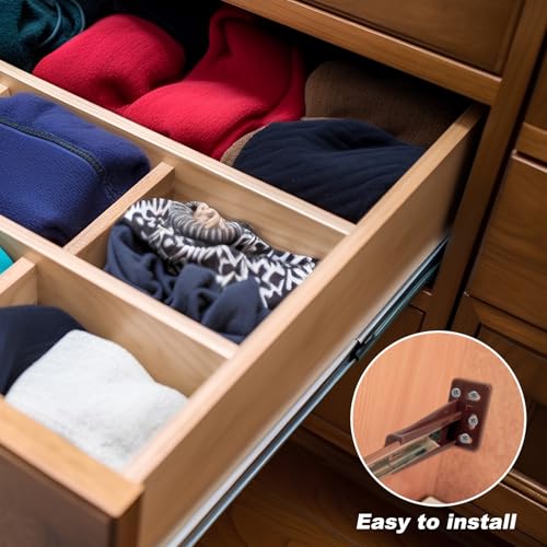 Chunful 2 Pair Rear Drawer Track Socket Back Plates Mounting Brackets,Brown - color: Brown