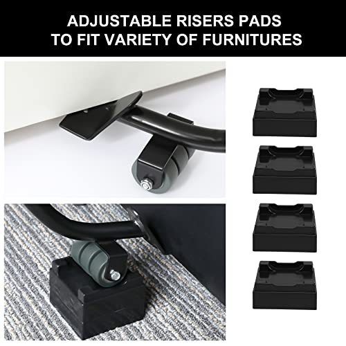 Furniture Moving Set for Hard Floor Surfaces, Move Heavy Furniture Quickly & Easily,(1 Lifter Tool & 4 Heightening Block) - size: Square