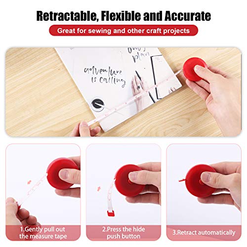 Tape Measures Retractable, Fabric Measuring Tape, 60 Inch Small Sewing Tape Measure for Craft Nursing Medical Travel(3 Pack/Red) - color: Red