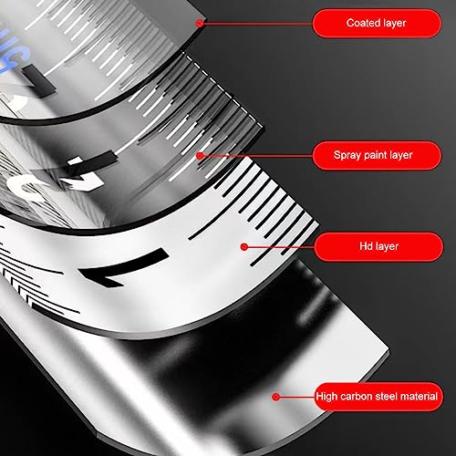 Xiaokeis 7 M Steel Measuring Tape - High Contrast Dark Mode Easy Read Fluorescent Tape Measure for Low Light Visibility - Heavy Duty Self-Locking Thicken Measuring Tape Retractable(Black)