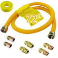 72" Flexible Gas Line Kit for Dryer, Stove, Range - size: 72 In