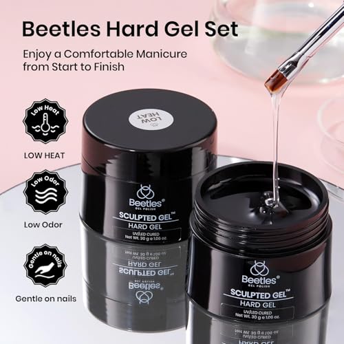 Beetles Hard Gel Kit Low Heat, Mint Sheer 2 Pcs Clear Builder Nail Gel Nail - color: Mint Sheer Clear Low Heat 2-Pack