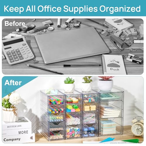 Vtopmart 4 Set Acrylic Desk Organizer with 16 Drawers for Office, Makeup - style: B