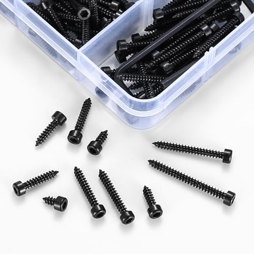 Metric Hex Socket Cap Head Self Tapping Screws, 480pcs M3 Stainless Steel Socket Head Cap Wood Screws Assortment Kit, Hex Drive Head Cap Self Drilling Screws(480 Black) - color: 480 Black