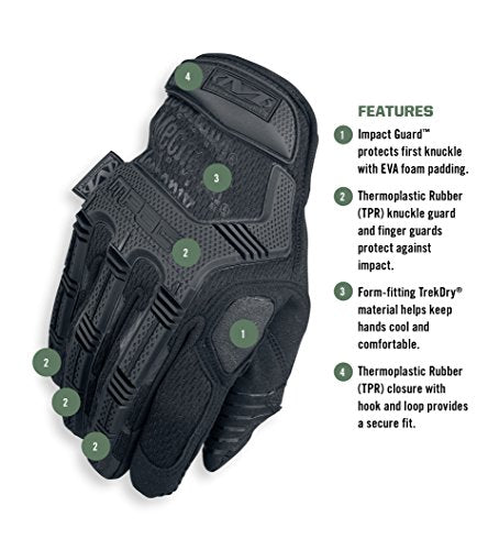 Mechanix Wear M-Pact Covert Tactical Gloves, Large, Black - color: Black, size: Large