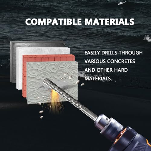 CATITO 7/16" x 6.3" SDS Plus Rotary Hammer Drill Bit, Professional Masonry Drill bit for Bricks, Cement Walls, and Concrete - size: 7/16 inch（11mm）, style: Length: 6.3"（160mm）