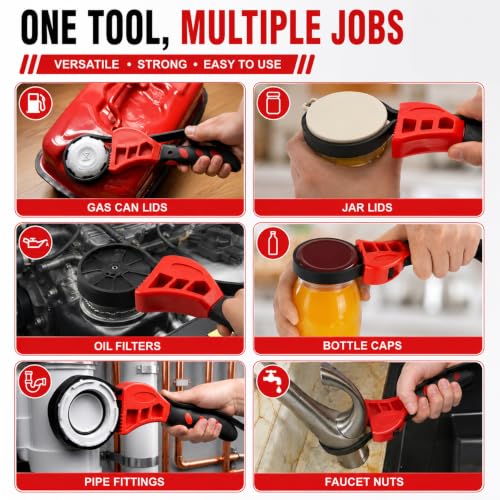 Adjustable Rubber Strap Wrench Set, 2-Pack Belt Wrench with 6 inch & 8 inch Handles for Oil Filters, Water Filters, Plumbing, Jar Lids, Sink Pipes, Faucets & PVC Unions