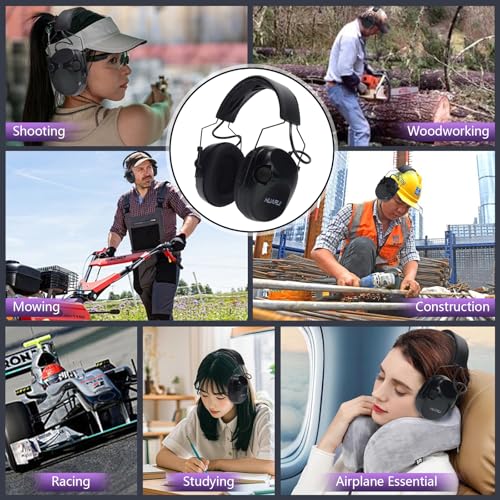 26dB Noise Cancelling Ear Muffs, Automatic Noise Reduction Shooting Ear Protection, Ear Protection Headphones, Noise Cancelling Headphones for Kids, for shooting, Working, Mowing