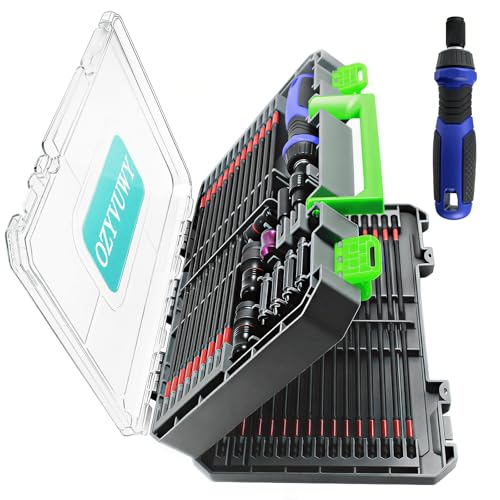 63-Pcs Impact Screwdriver Bits Set, Metric & SAE Long Screwdriver Bit Set