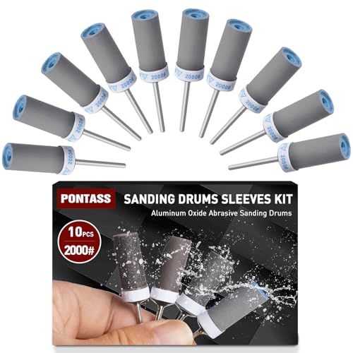 10 Pcs 2000 Grit Sanding Drums for Rotary Dremel Tool - size: 2000 Grits