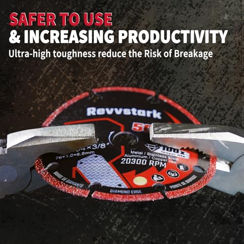 3 Inch Cut Off Wheel Diamond Cutting Wheel for Metal 3/8" Arbor | Angle Grinder Cutting Disc, Cut Off Wheel 3 Inch for Metal with 5000+ Cuts on Rebar, Steel, Iron and INOX - style: 3"x3/8in.