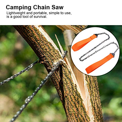 Pocket Chainsaw, Portable Camping Wire Chain Folding Hand Survival Chainsaw with Paracord Survival Bracelet for