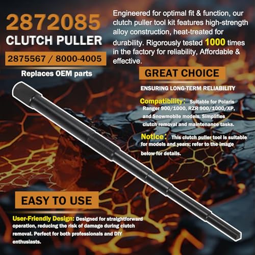 4-Piece Clutch Puller Tool Kit - Includes Primary Drive Clutch Pullers for Polaris Models 1985-2024: Fits Ranger, RZR, Sportsman, General, Scrambler - OEM # 2870506, PA-48595, 2872085, PU-52422