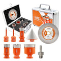 BGTEC Diamond Core Drill Bit 9PCS, Tile Hole Saw Kit 1/4" - 2" - size: 9 pcs - 6/6/20/25/35/50mm & 115mm Blade, style: Flash Toothed