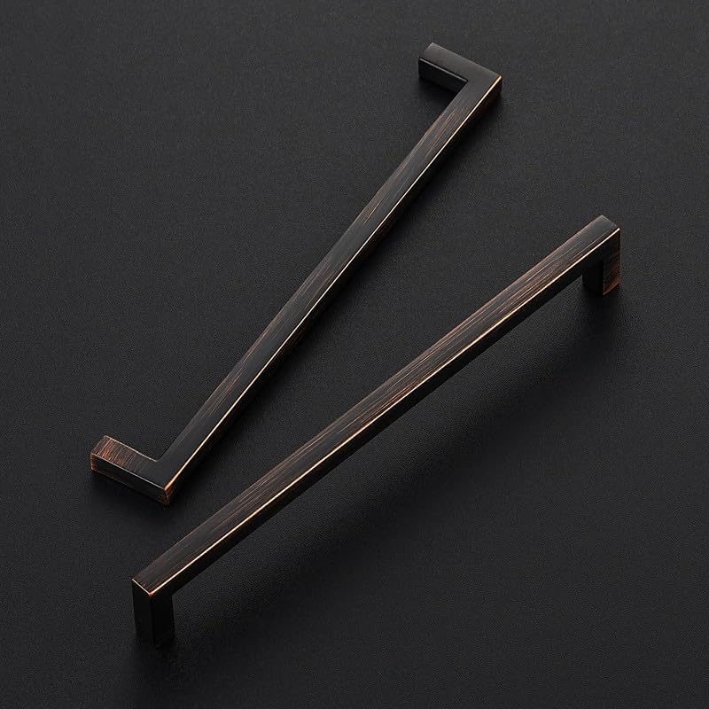 Ravinte Oil Rubbed Bronze Cabinet Handles Cabinet Pulls 7-1/2 Inch 5 Pack | Zinc Alloy, Slim Square Bar Grip, Smooth Drawer Pull Feel, Kitchen Cabinet Update, For Cupboards, Dressers, Drawers, Hardware - color: Oil Rubbed Bronze, size: Flat Black 7-1/2''