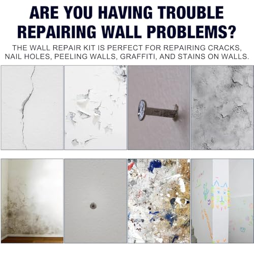 Efficient Drywall Patch Repair Kit with Scraper, 2026 New Quick Drying Wall Mending Agent White Spackle Wall Repair Paste Wall Repair Agent Tile Gap Fille for Holes & Cracks Nail Holes