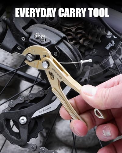WORKPRO Mini Water Pump Pliers, 4-Inch Groove Joint Pliers for Tight Spaces - color: Champagne