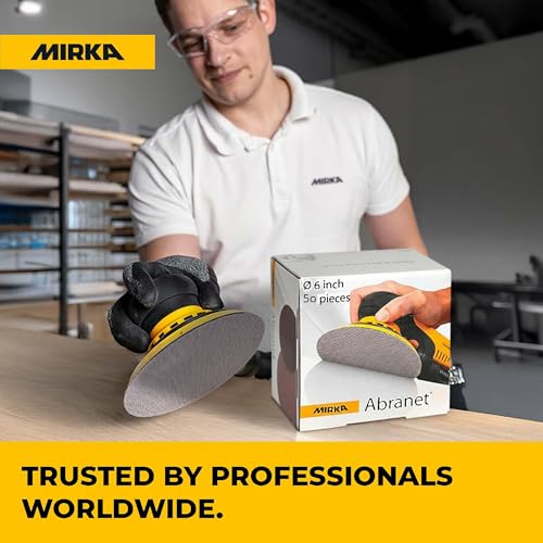Mirka Abranet 6 Inch 180 Grit Mesh Sanding Discs, Hook and Loop, 50 Pack - size: Grit 180