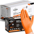TitanFlex Heavy Duty Orange Nitrile Gloves, 6 Mil, Raised Diamond Texture, Mechanic Disposable Gloves, Latex Free Powder Free - color: 05 6mil (1000ct), size: X-Large
