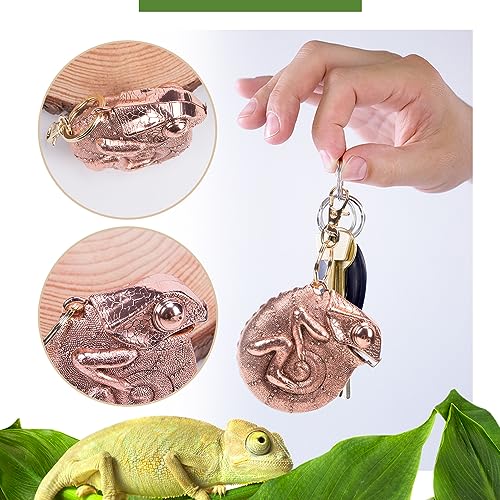 SaiDian 1Pcs Portable Chameleon Tape Measure Ruler Retractable Measure Tape Keychain Metric Measuring Tape 2m/6.5ft (Rose Gold)