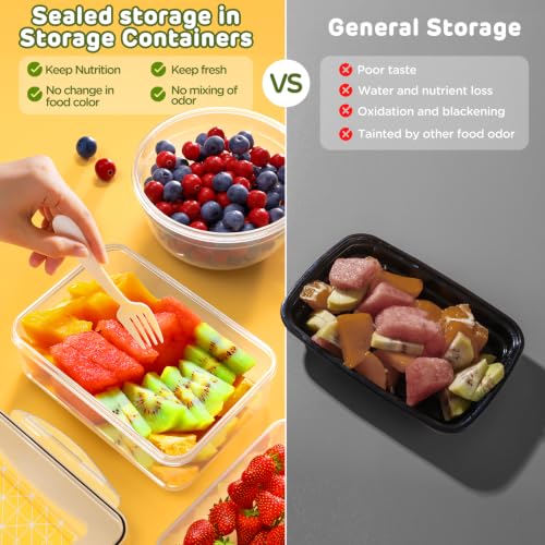 JSCARES 40 PCS Food Storage Containers with Lids Airtight (20 Lids &20 Containers) - Leakproof Meal-Prep Containers for Kitchen Storage Reusable Plastic Microwave/Dishwasher Safe with Labels & Pen - color: 20 Pack