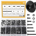 705 Pieces M2.5 Screws Nuts Washers Set Black, Sutemribor M2.5 x 4/6/8/10/12/16/20mm Button Head Socket Cap Screws Nuts Washers Assortment Kit, 10.9 Grade Alloy Steel, Fully Threaded - size: M2.5 x 4/6/8/10/12/16/20mm Kit, style: Button Head