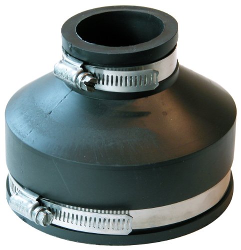 Fernco P1056-415 4-Inch to 1-1/2-Inch Flexible Reducing Coupling With Clamp