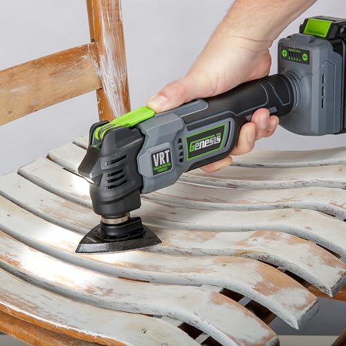 Genesis 20V Brushless Oscillating Multi-Tool, G20MAX Vibration-Reduction Technology (VRT), with Battery, Charger and Accessories (GLMT20BH) - size: 20V Brushless Oscillating Tool